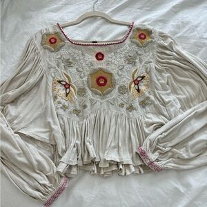 Free People embroidered top